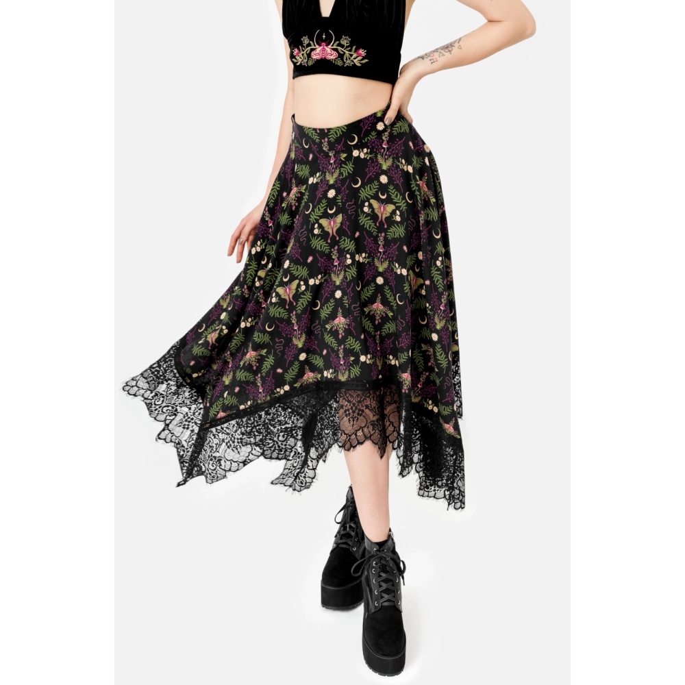 Restyle - Wilderwood Lange rok - Zwart